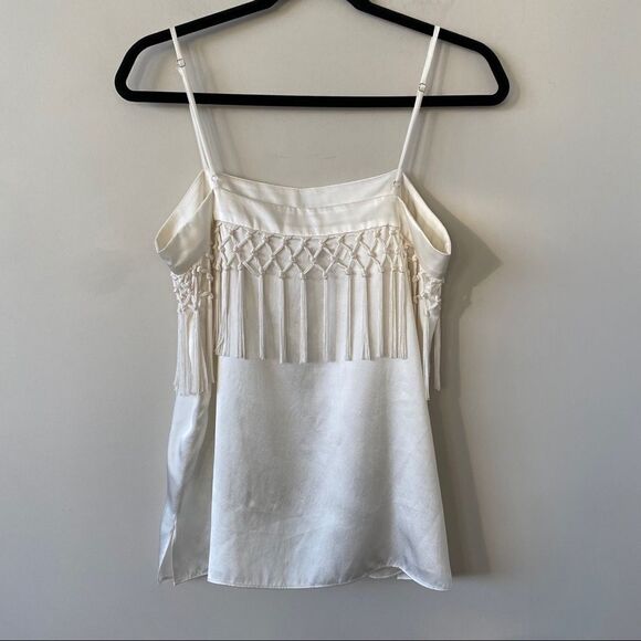 Cami NYC-Off White Fringe Silk Cami (Medium) - Picture 3 of 11